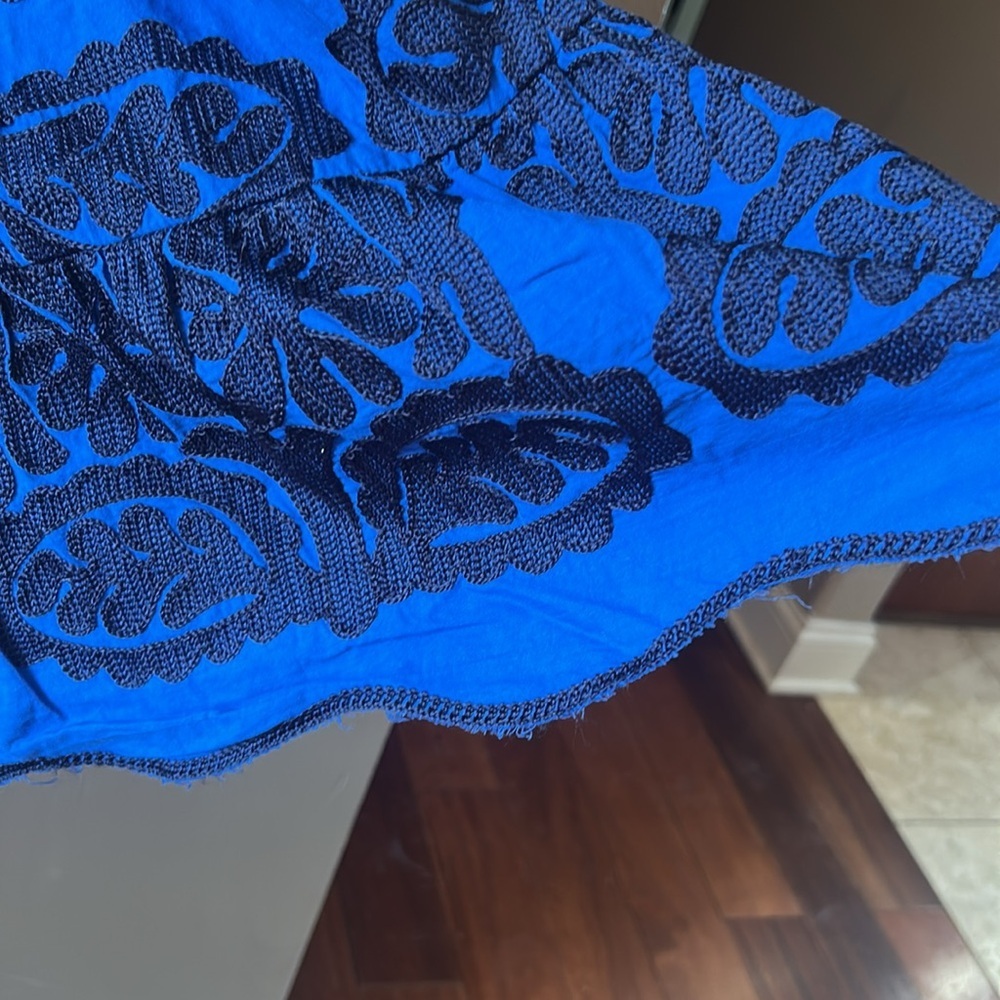 ZARA | Blue Embroidered Dress, Size L - Picture 6 of 7